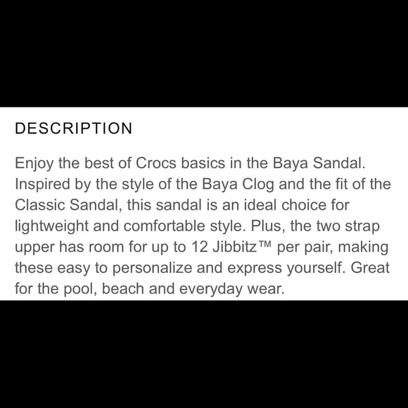 CROCS Baja Slide On Iconic Sandals. Unisex W10 M8. Black. New Condition - Picture 5 of 13